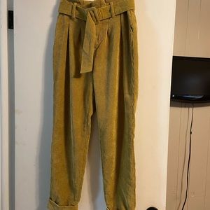 Corduroy paper bag pants